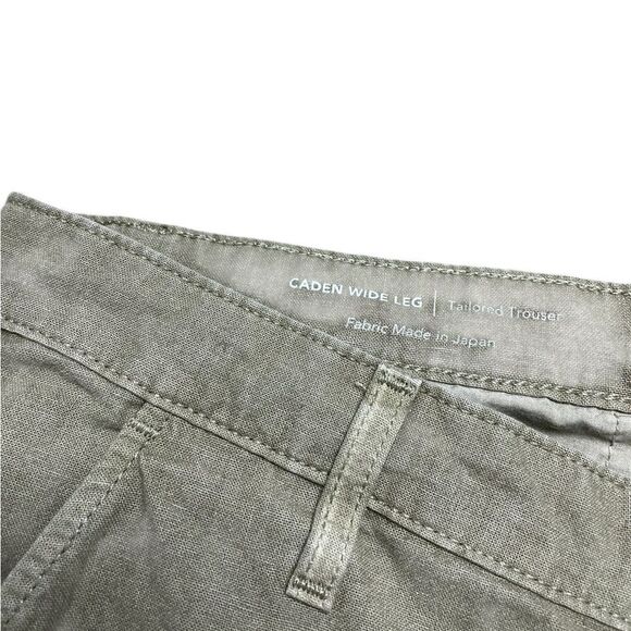 AG Caden Wide Leg Tailored Trouser Pants Linen Blend Green Size 29 - Picture 6 of 8
